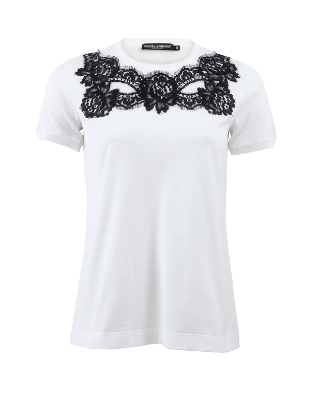 Lace Detail Jersey Tee