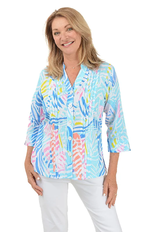 Petite Wendy Pleated Button-Front Shirt