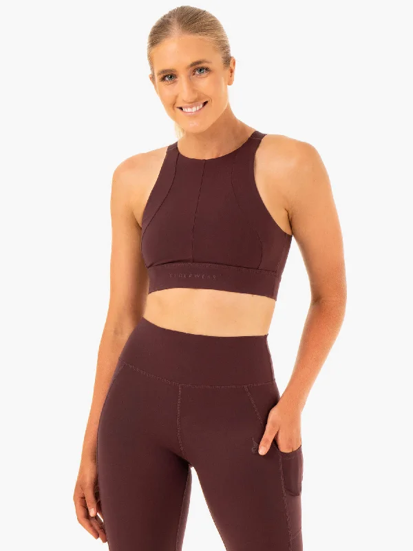 Reset High Impact Sports Bra - Chocolate