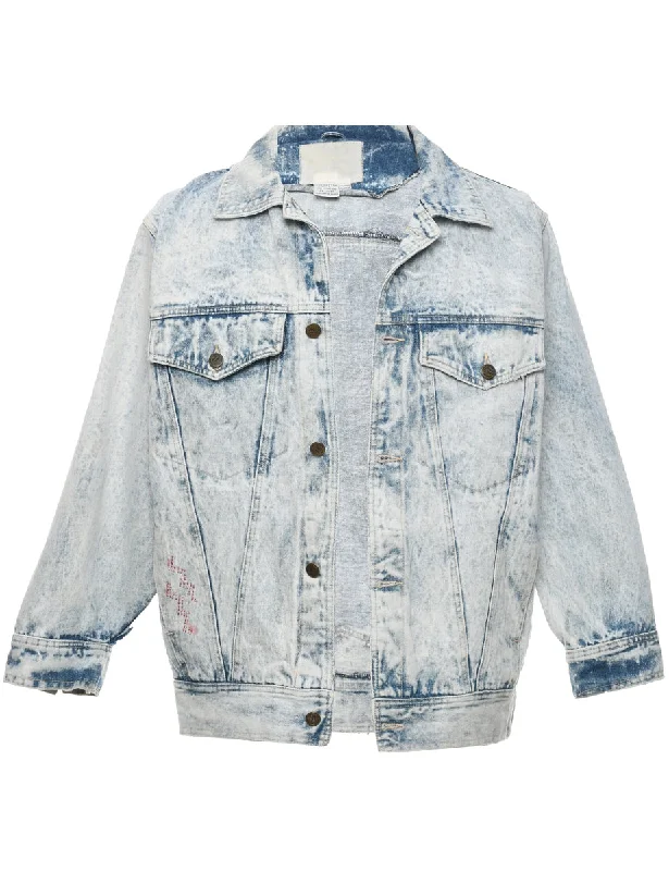 Acid Wash Denim Jacket - L