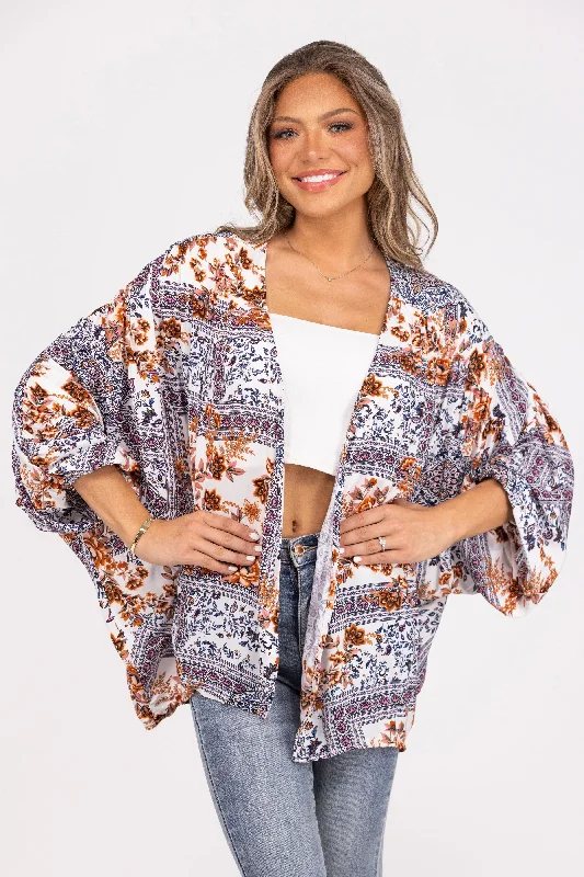 Laugh With Me Women's Lightweight Ruched Kimono