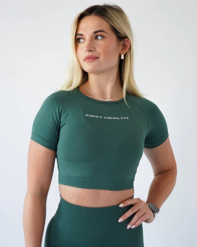 Enhance Cropped Tee - Forest