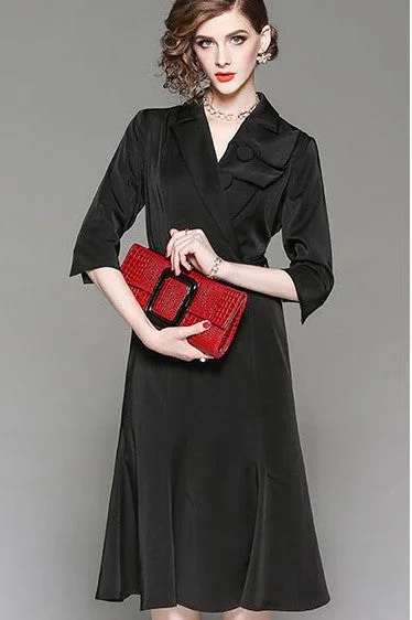 Fashion Collar Dress W/ Belt