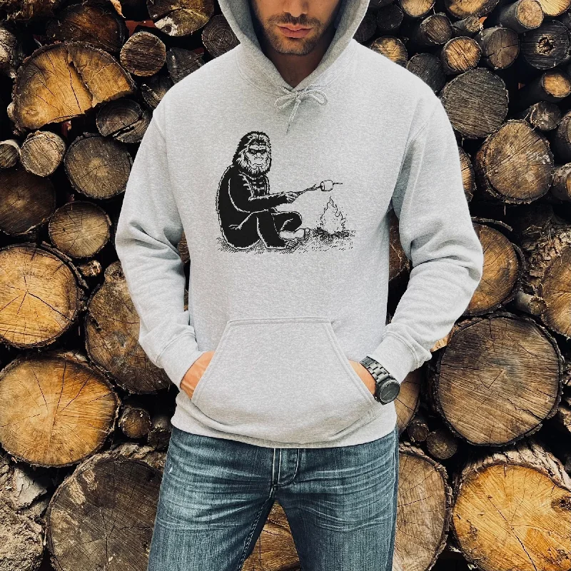 Sasquatch Camping Sweatshirt - Bigfoot Roasting Marshmallow Gildan Hoodie or Crewneck *UNISEX FIT*