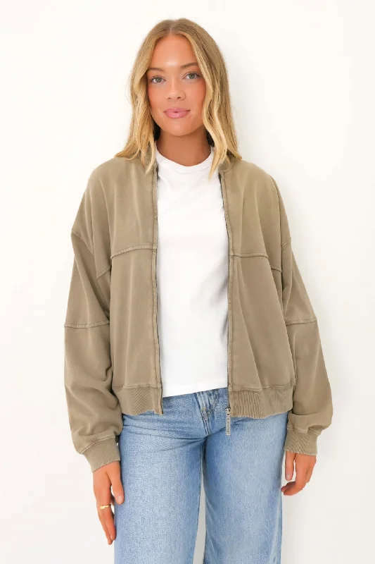 Nara Fleece Bomber Olive