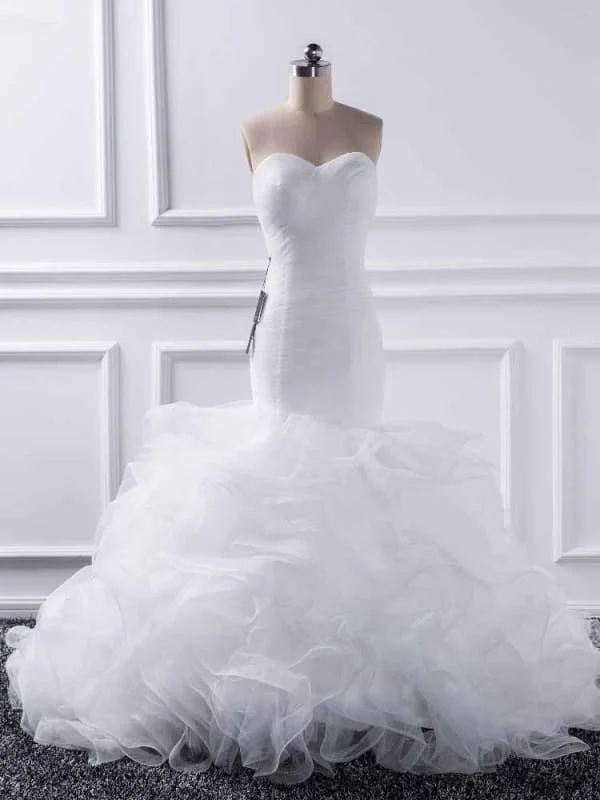 Elegant sweetheart Mermaid Tulle Wedding Dresses