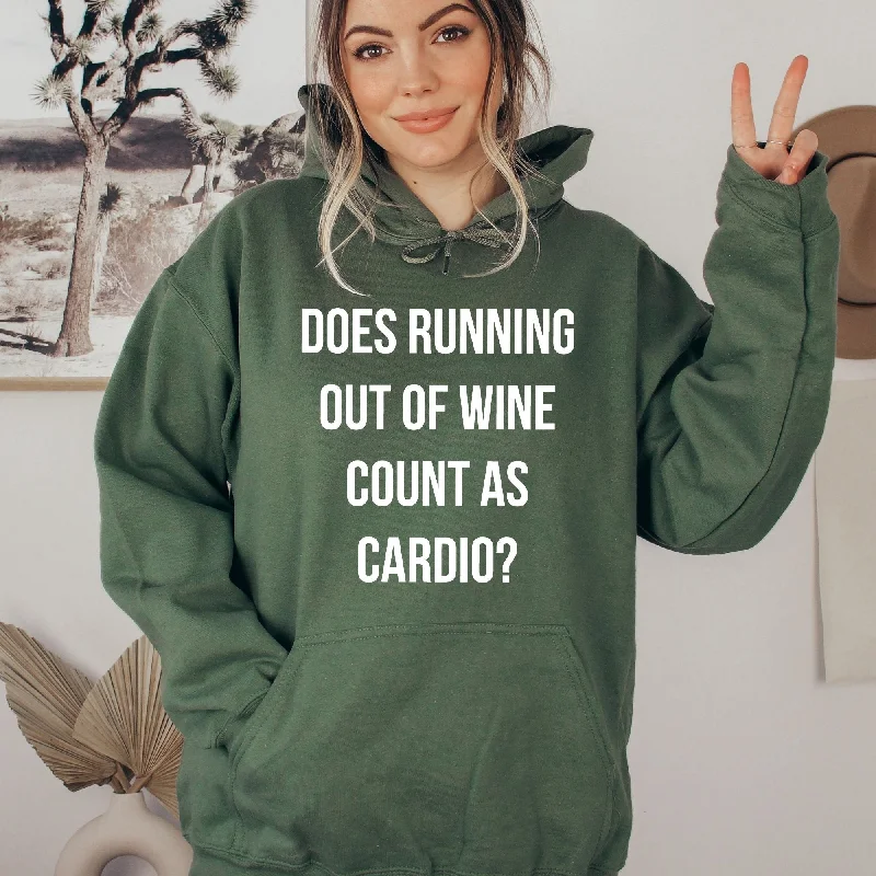 Wine Cardio Sweatshirt - Funny Wine Hoodie for the Gym *UNISEX FIT*