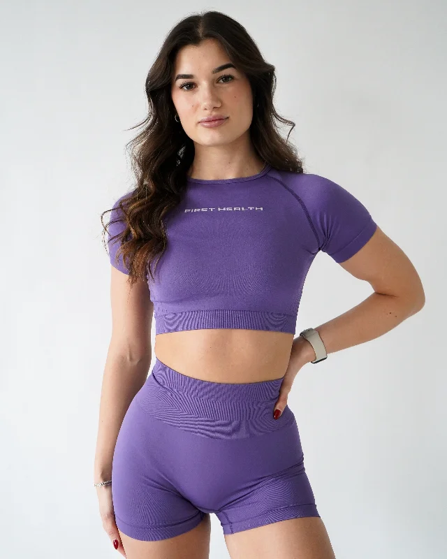 Enhance Cropped Tee - Violet