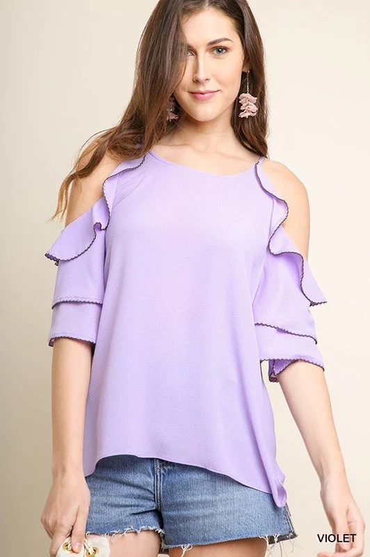 Layered Open Shoulder Blouse