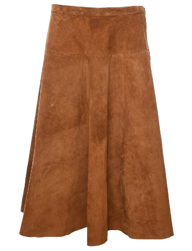 A-Line Suede Skirt - M