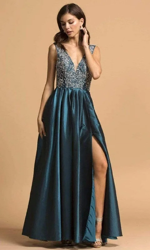 Aspeed Design - L2244 Beaded Sleeveless Evening Dress