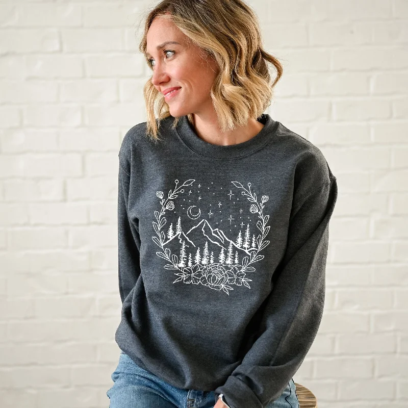 Mountain Scene Sweatshirt Hoodie or Crewneck Nature Lover *UNISEX FIT*