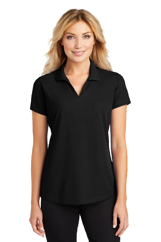 Port Authority Womens Dry Zone Moisture Wicking Short Sleeve Polo Shirt - Black