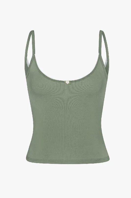 SCOOP BACK CAMI IN SAGE