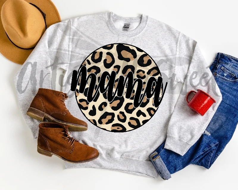 Round Leopard Mama Sweatshirt