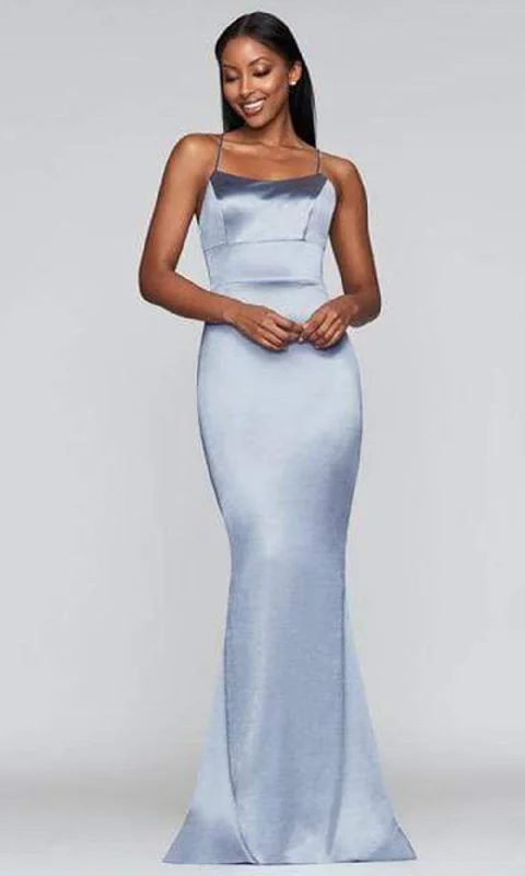 Faviana - S10375 Lace Up Backless Satin Mermaid Gown