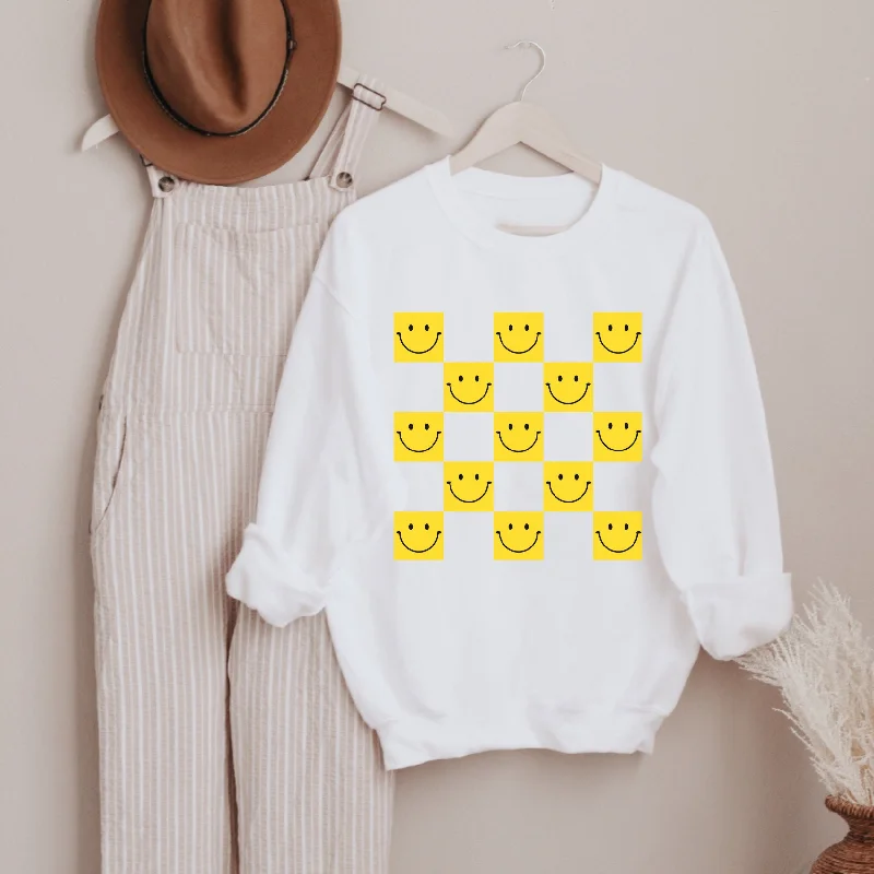 Checkered Happy Sweatshirt