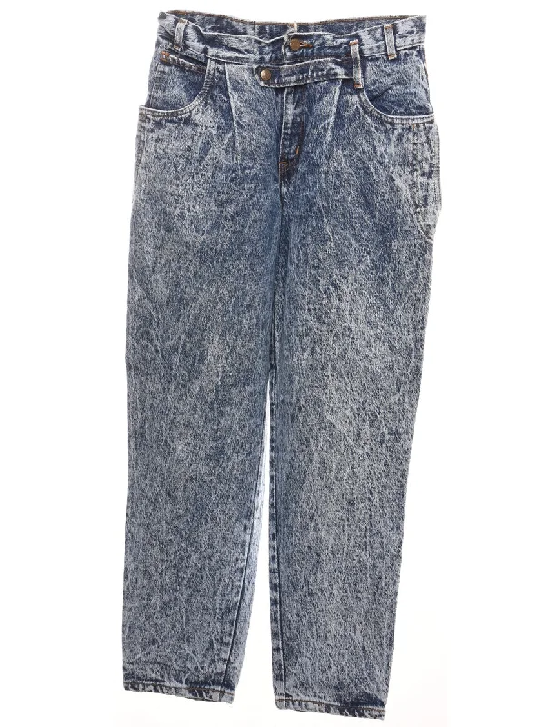 Acid Wash 1980s Tapered Jeans - W28 L27