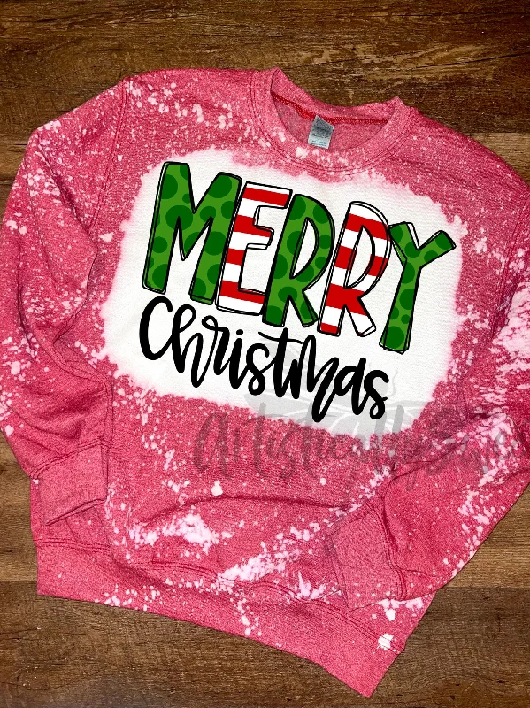 Merry Christmas Bleached Sweatshirt