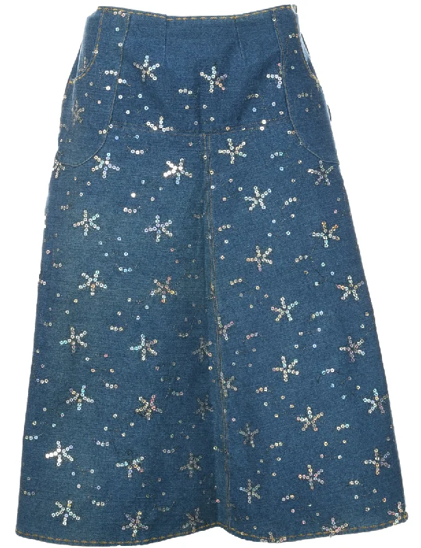 A-Line Denim Skirt - M