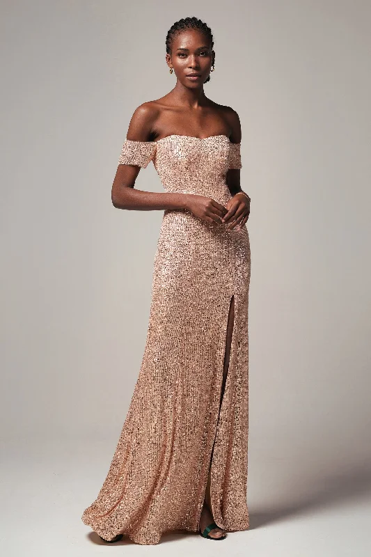 Sheath-Column Floor Length Sequined Dress CS0265