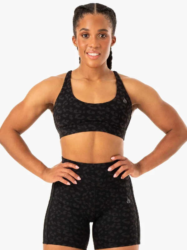 Evolution Sports Bra - Black Leopard